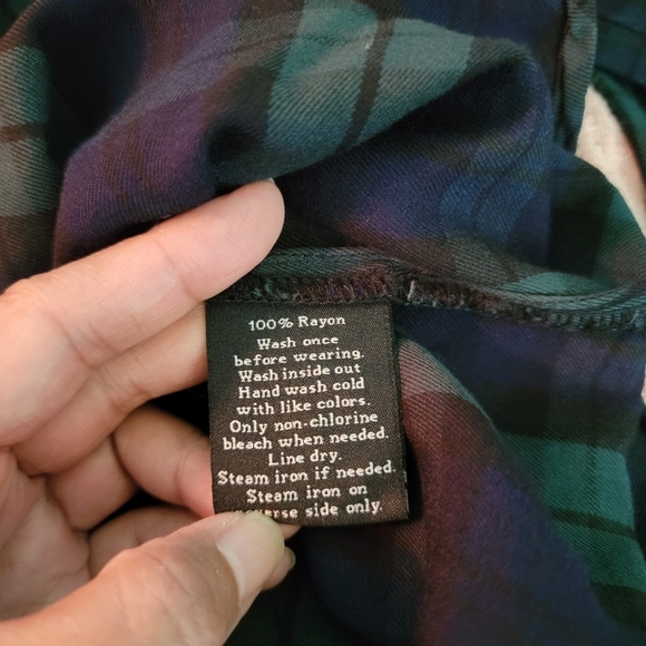 Rock & Republic Green Plaid Button Up Shirt XXL Long Sleeve Sparkle Star Print - Picture 9 of 11